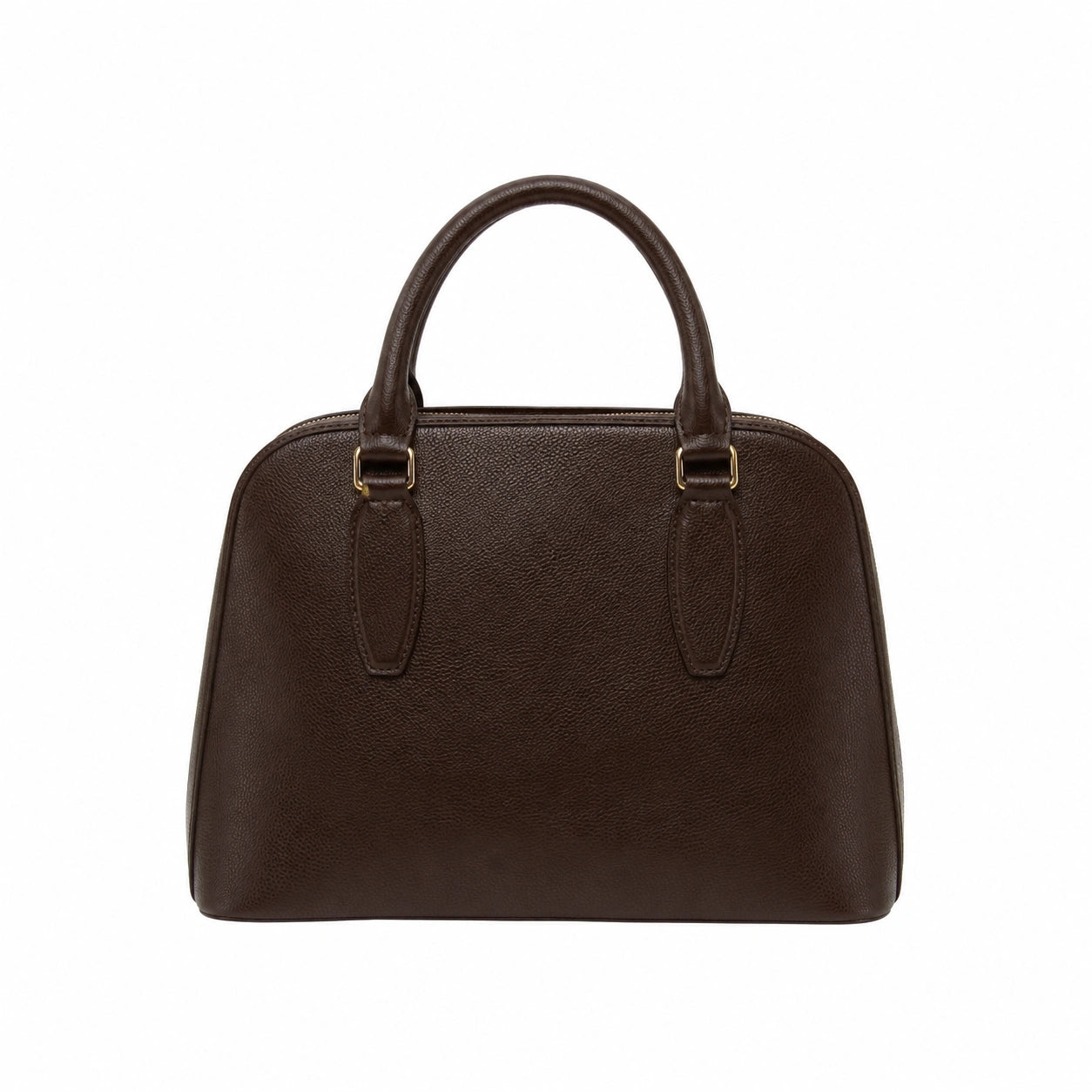 Opelcarry Dark Brown Faux Leather Dome Handbag