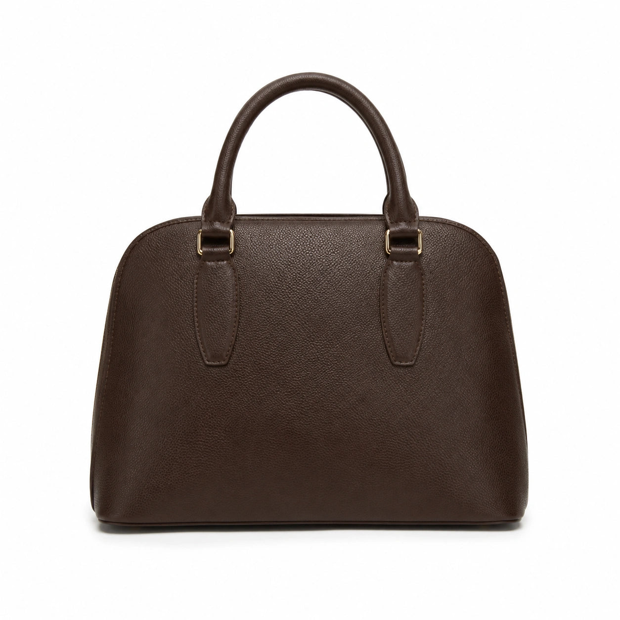 Opelcarry Dark Brown Faux Leather Dome Handbag